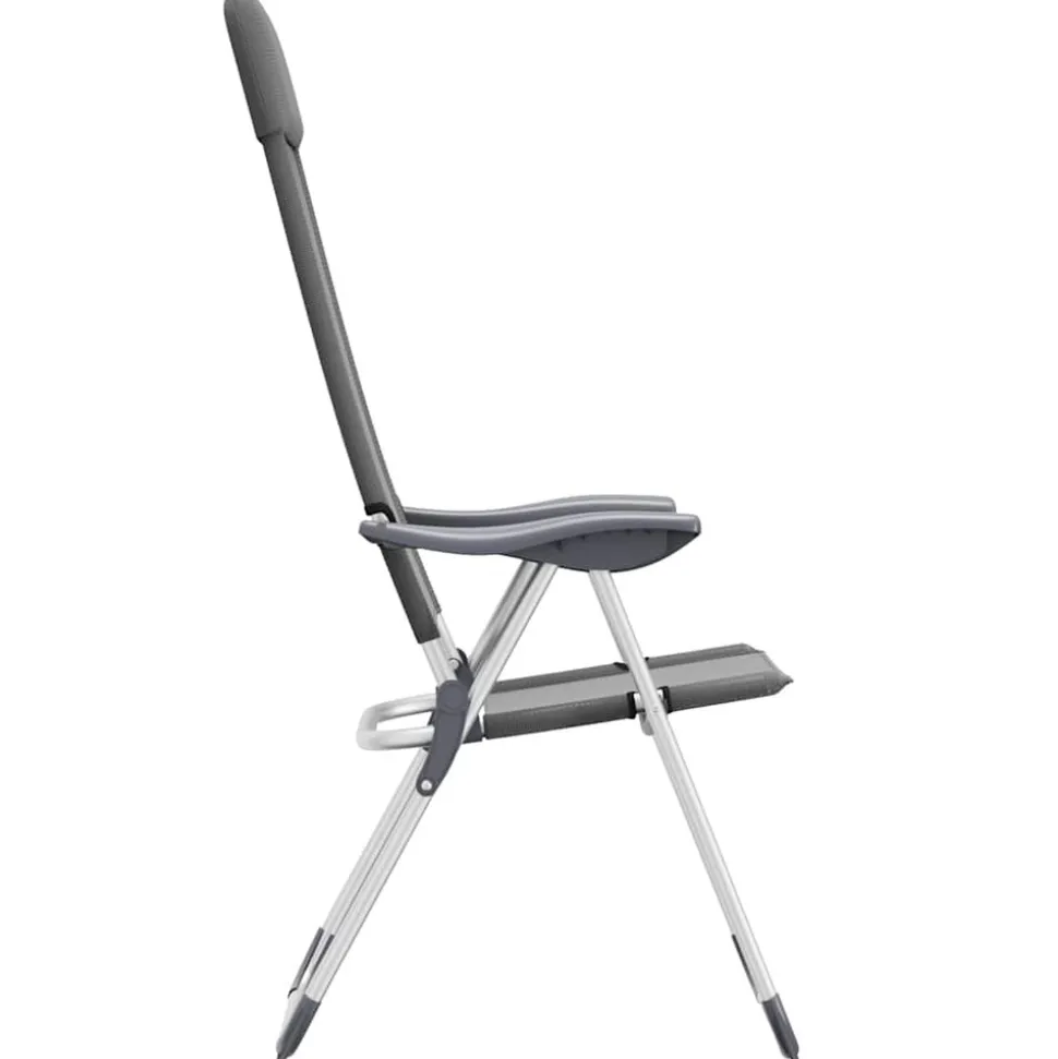 MAISON EXCLUSIVE - Chaises de camping pliables lot de 4 gris aluminium