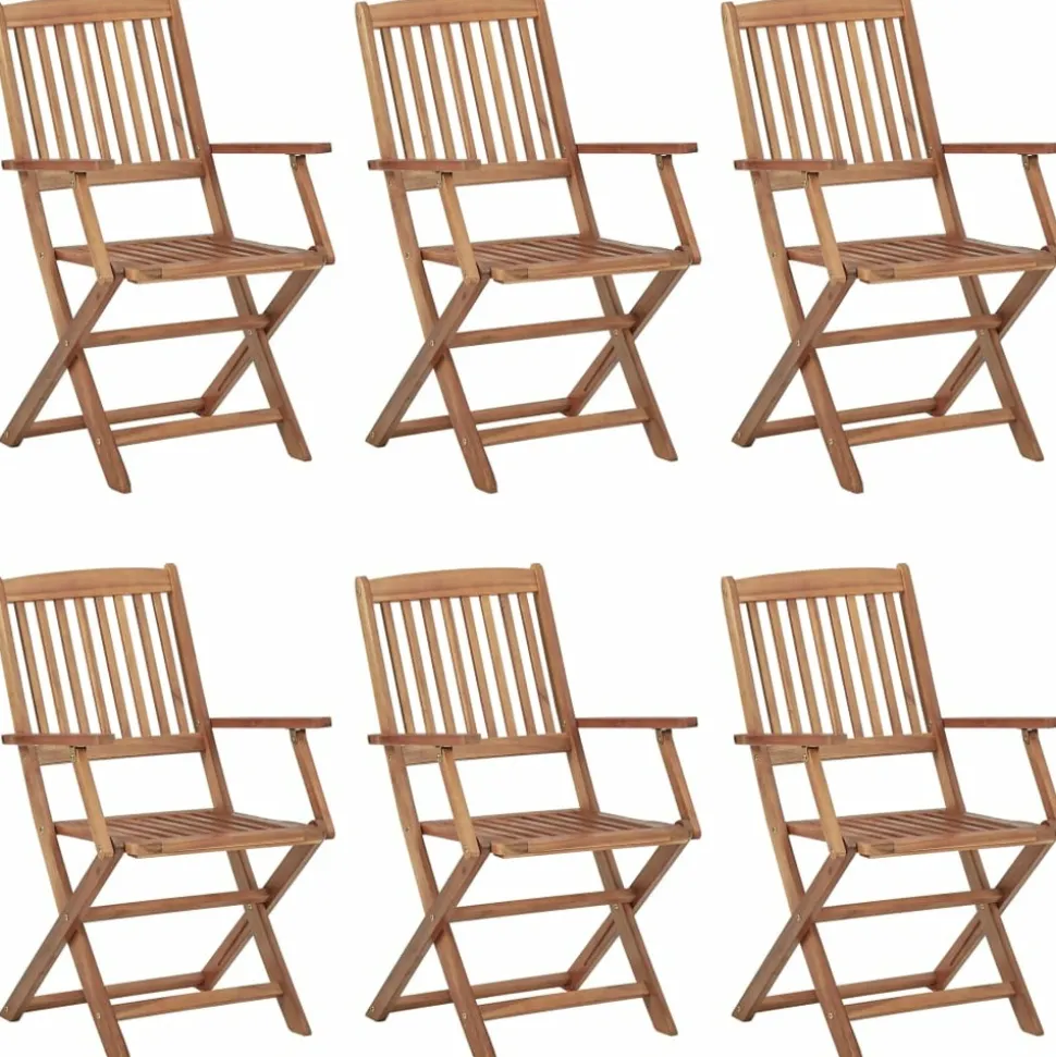MAISON EXCLUSIVE - Chaises pliables d'extérieur lot de 6 bois d'acacia solide