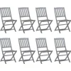 MAISON EXCLUSIVE - Chaises pliables d'extérieur lot de 8 et coussins bois d'acacia