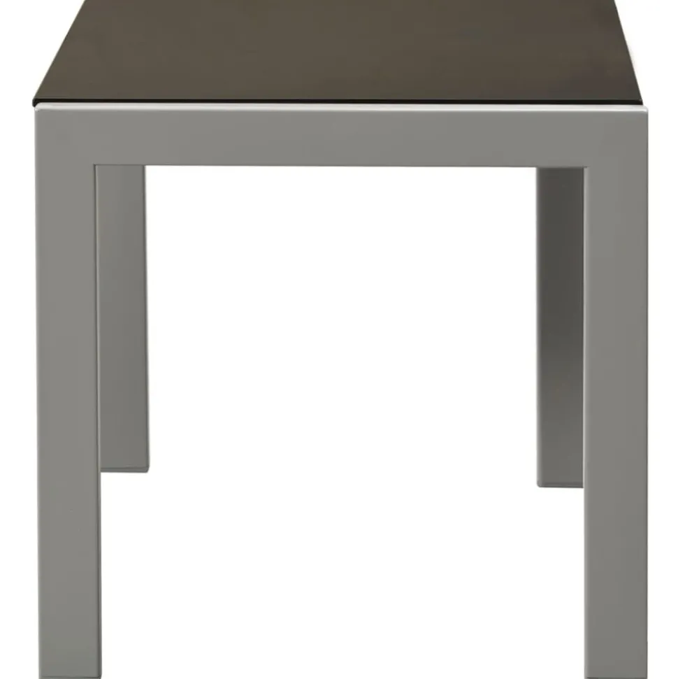 MAISON EXCLUSIVE - Chaises longues lot de 2 avec table acier et textilène noir