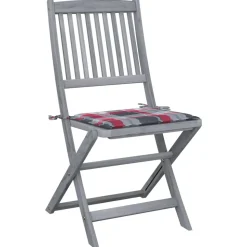 MAISON EXCLUSIVE - Chaises pliables d'extérieur lot de 2 et coussins bois d'acacia