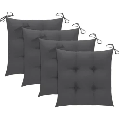 MAISON EXCLUSIVE - Chaises de jardin empilables avec coussins lot de 4 teck solide