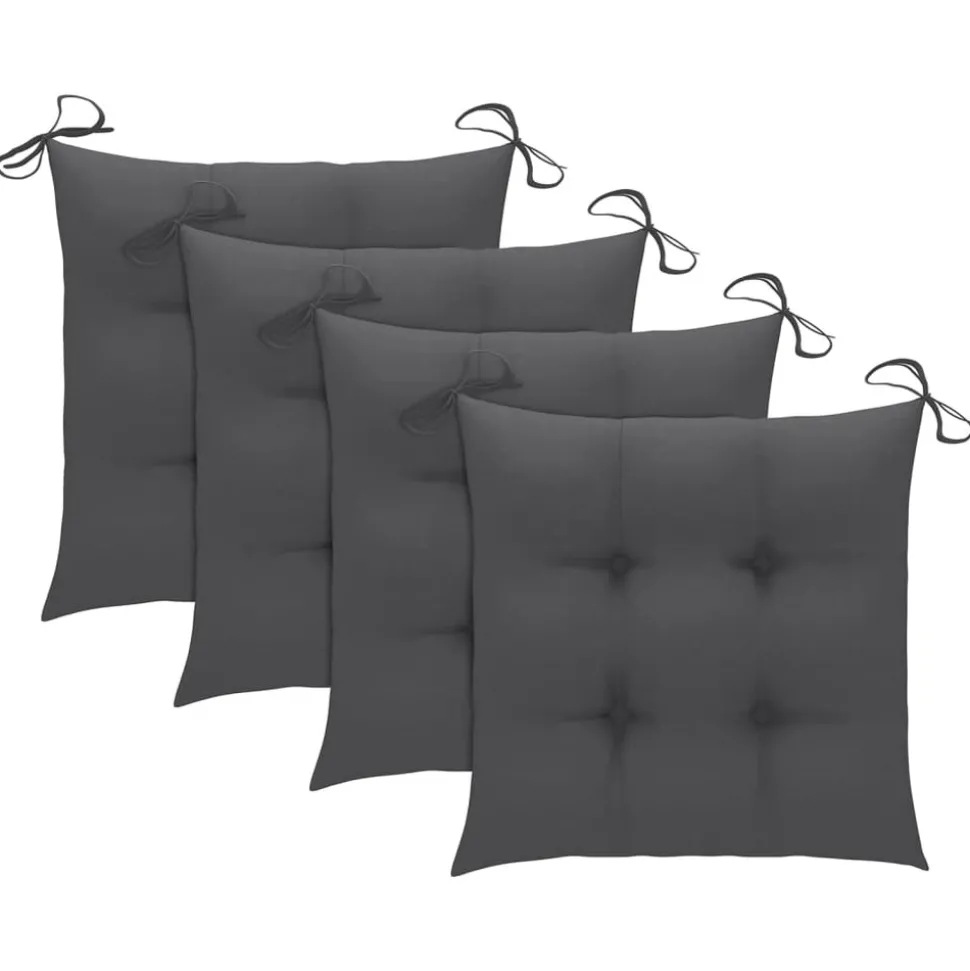 MAISON EXCLUSIVE - Chaises de jardin empilables avec coussins lot de 4 teck solide