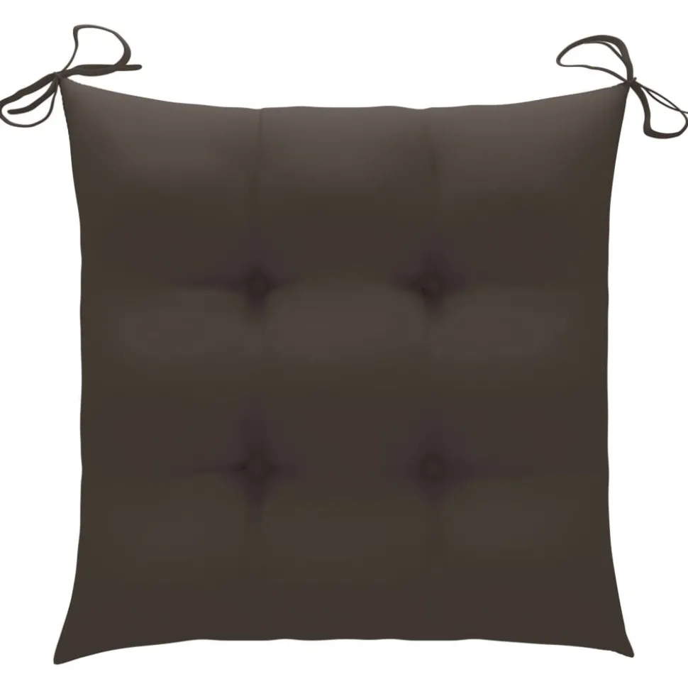 MAISON EXCLUSIVE - Chaises de jardin lot de 2 et coussins taupe bois teck massif