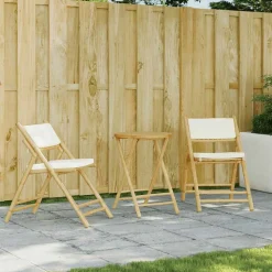 MAISON EXCLUSIVE - Chaises de bistro pliantes lot de 2 et coussins blanc crème