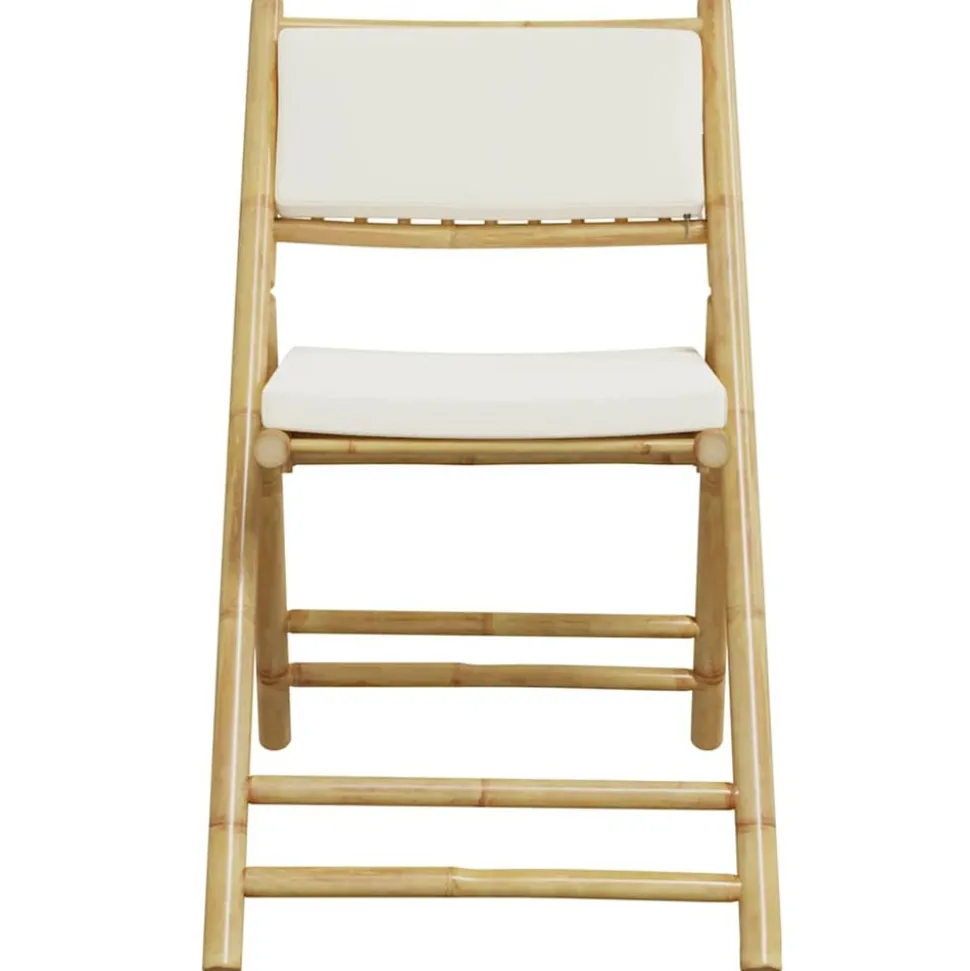 MAISON EXCLUSIVE - Chaises de bistro pliantes lot de 2 et coussins blanc crème