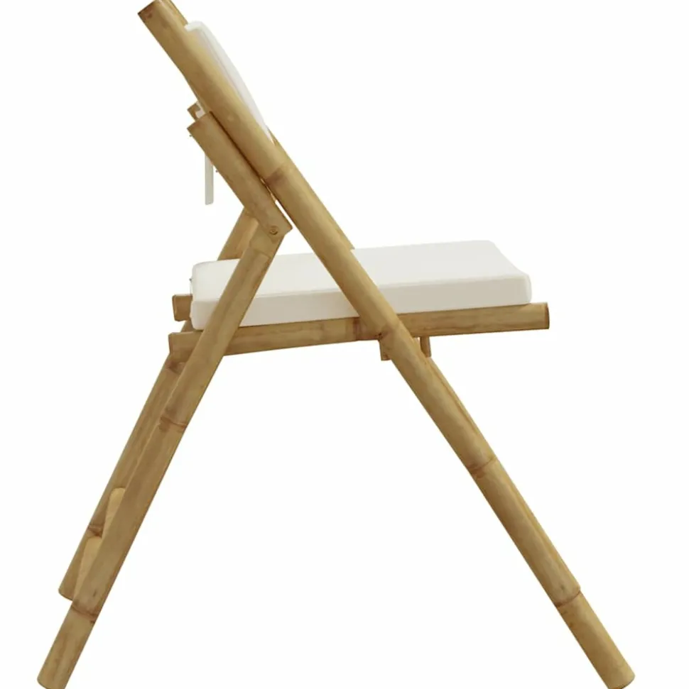 MAISON EXCLUSIVE - Chaises de bistro pliantes lot de 2 et coussins blanc crème