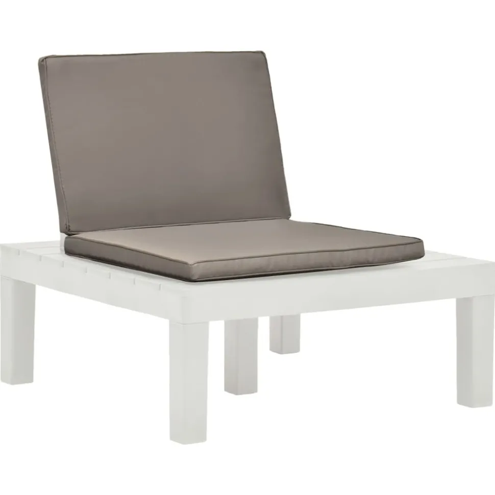 MAISON EXCLUSIVE - Chaises de salon de jardin et coussins lot de 2 plastique blanc