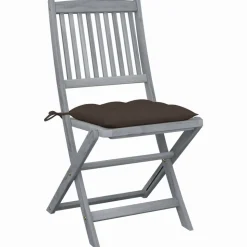 MAISON EXCLUSIVE - Chaises pliables d'extérieur lot de 2 et coussins bois d'acacia