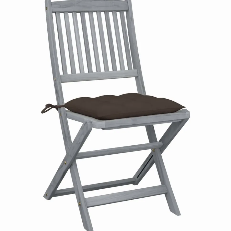 MAISON EXCLUSIVE - Chaises pliables d'extérieur lot de 2 et coussins bois d'acacia