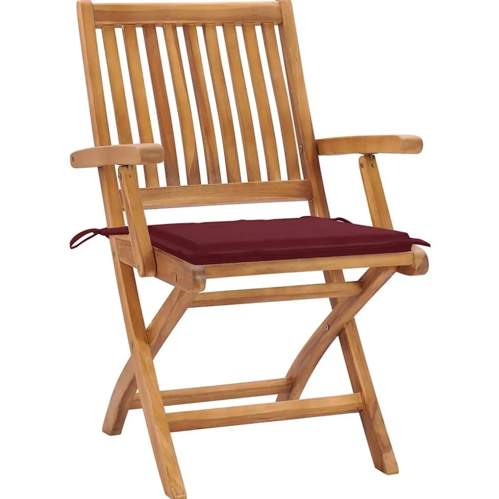 MAISON EXCLUSIVE - Chaises pliables de jardin avec coussins lot de 4 teck solide