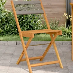 MAISON EXCLUSIVE - Chaises de bistrot lot de 2 gris bois d'acacia et corde