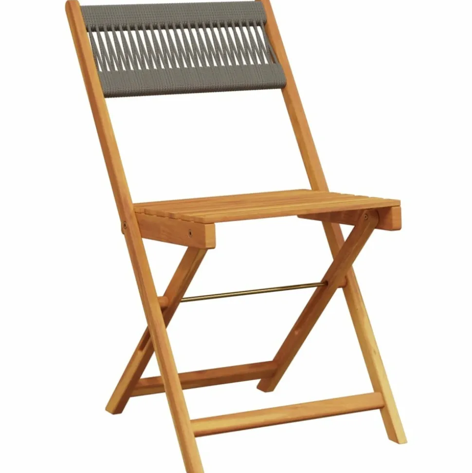 MAISON EXCLUSIVE - Chaises de bistrot lot de 2 gris bois d'acacia et corde