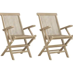 MAISON EXCLUSIVE - Chaises de jardin pliantes lot de 2 gris 56x61x89cm bois teck