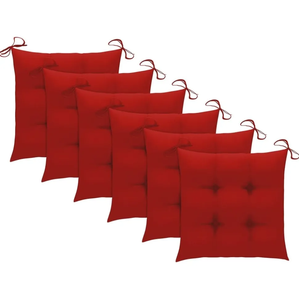 MAISON EXCLUSIVE - Chaises de jardin empilables avec coussins lot de 6 teck solide