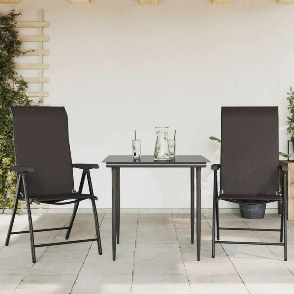 MAISON EXCLUSIVE - Chaises pliables jardin lot de 2 couleur café noir poly rotin