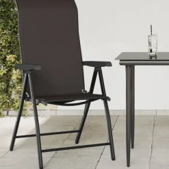 MAISON EXCLUSIVE - Chaises pliables jardin lot de 2 couleur café noir poly rotin