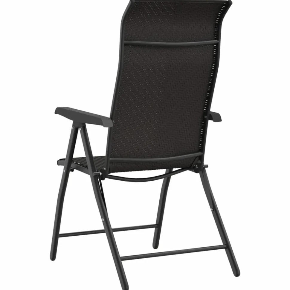 MAISON EXCLUSIVE - Chaises pliables jardin lot de 2 couleur café noir poly rotin