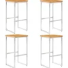 MAISON EXCLUSIVE - Chaises de bar lot de 4 bois d'acacia solide/acier inoxydable