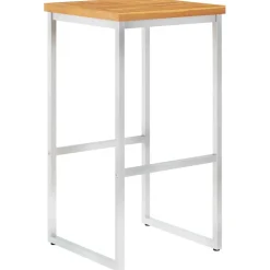 MAISON EXCLUSIVE - Chaises de bar lot de 4 bois d'acacia solide/acier inoxydable