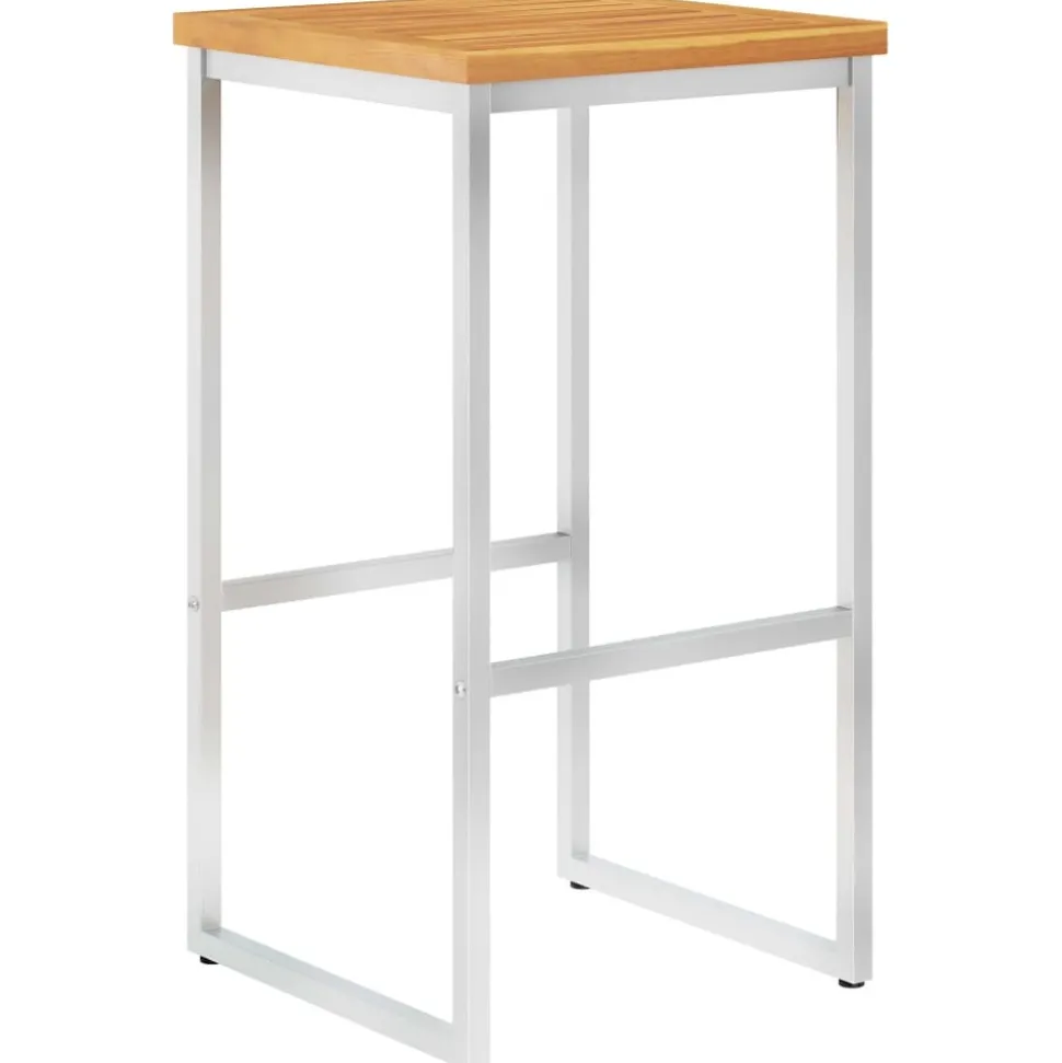 MAISON EXCLUSIVE - Chaises de bar lot de 4 bois d'acacia solide/acier inoxydable