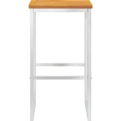 MAISON EXCLUSIVE - Chaises de bar lot de 4 bois d'acacia solide/acier inoxydable