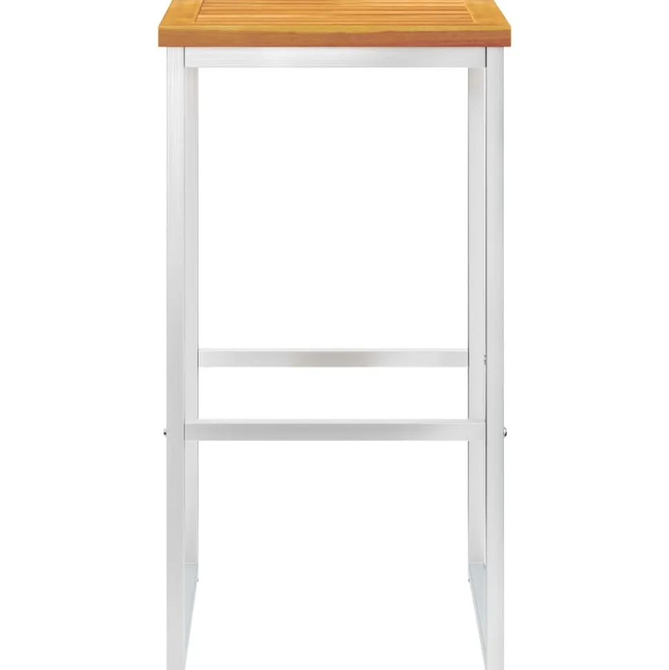 MAISON EXCLUSIVE - Chaises de bar lot de 4 bois d'acacia solide/acier inoxydable