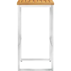 MAISON EXCLUSIVE - Chaises de bar lot de 4 bois d'acacia solide/acier inoxydable