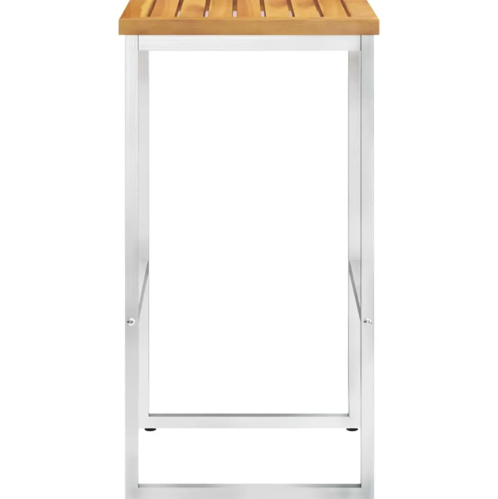 MAISON EXCLUSIVE - Chaises de bar lot de 4 bois d'acacia solide/acier inoxydable