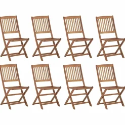 MAISON EXCLUSIVE - Chaises pliables d'extérieur et coussins lot de 8 bois d'acacia