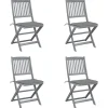 MAISON EXCLUSIVE - Chaises pliables d'extérieur lot de 4 et coussins bois d'acacia
