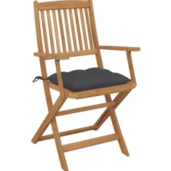 MAISON EXCLUSIVE - Chaises pliables d'extérieur et coussins lot de 8 bois d'acacia