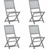 MAISON EXCLUSIVE - Chaises pliables d'extérieur lot de 4 bois d'acacia solide