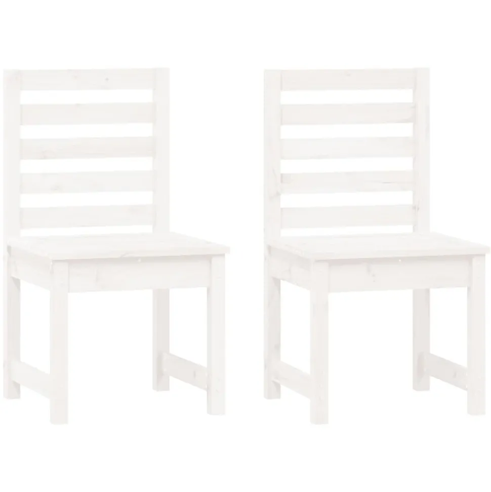 MAISON EXCLUSIVE - Chaises de jardin lot de 2 blanc 50x48x91,5 cm bois massif pin
