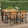 MAISON EXCLUSIVE - Chaises de jardin empilables lot de 4 bois d'acacia et métal