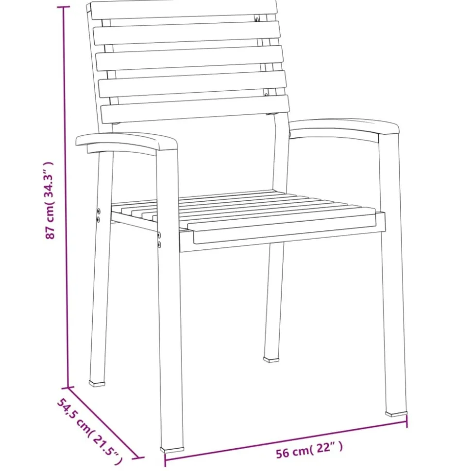 MAISON EXCLUSIVE - Chaises de jardin empilables lot de 4 bois d'acacia et métal