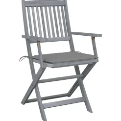 MAISON EXCLUSIVE - Chaises pliables d'extérieur lot de 6 et coussins bois d'acacia