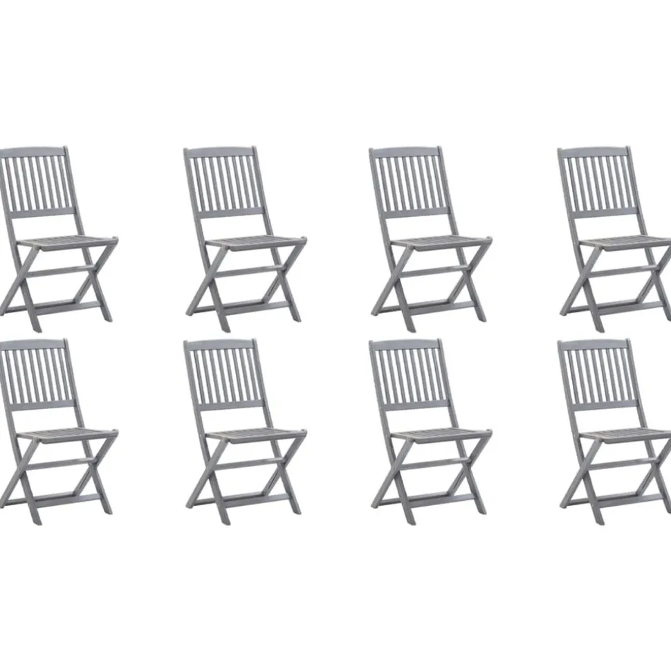 MAISON EXCLUSIVE - Chaises pliables d'extérieur lot de 8 et coussins bois d'acacia