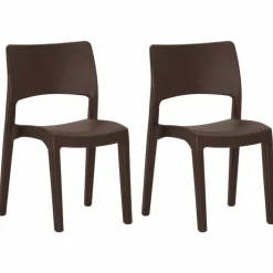 MAISON EXCLUSIVE - Chaises de jardin lot de 2 moka polypropylène