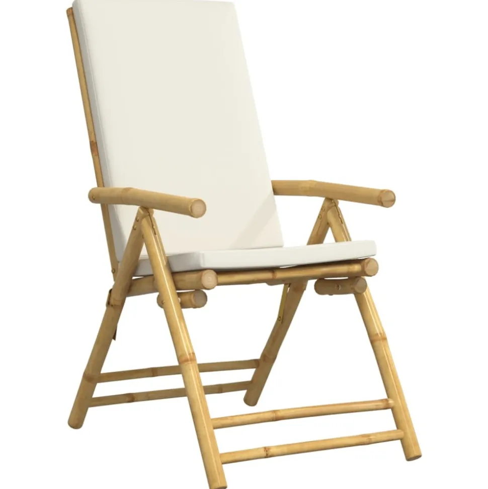 MAISON EXCLUSIVE - Chaises inclinables de jardin pliantes lot de 6 coussins bambou