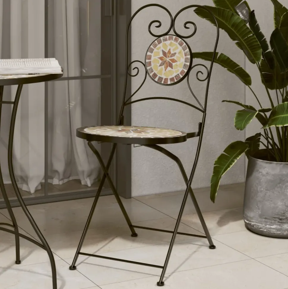 MAISON EXCLUSIVE - Chaises de bistro pliables lot de 2 terre cuite blanc céramique