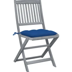 MAISON EXCLUSIVE - Chaises pliables d'extérieur lot de 2 et coussins bois d'acacia