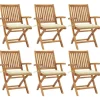 MAISON EXCLUSIVE - Chaises pliables de jardin avec coussins lot de 6 bois de teck