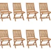 MAISON EXCLUSIVE - Chaises pliables de jardin lot de 8 bois de teck solide