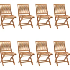 MAISON EXCLUSIVE - Chaises pliables de jardin lot de 8 bois de teck solide
