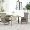 MAISON EXCLUSIVE - Chaises de jardin avec coussins lot de 2 résine tressée gris