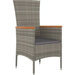 MAISON EXCLUSIVE - Chaises de jardin avec coussins lot de 2 résine tressée gris