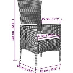 MAISON EXCLUSIVE - Chaises de jardin avec coussins lot de 2 résine tressée gris