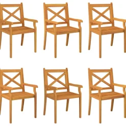 MAISON EXCLUSIVE - Chaises à manger d'extérieur lot de 6 bois d'acacia massif