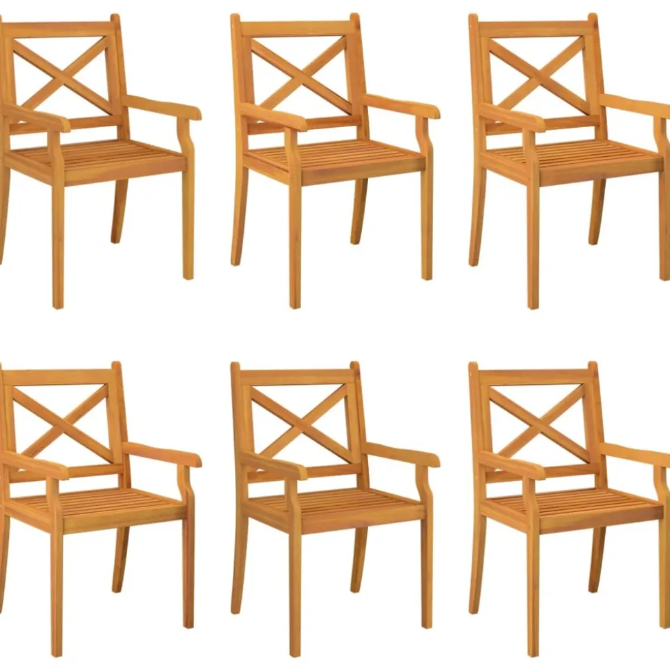 MAISON EXCLUSIVE - Chaises à manger d'extérieur lot de 6 bois d'acacia massif